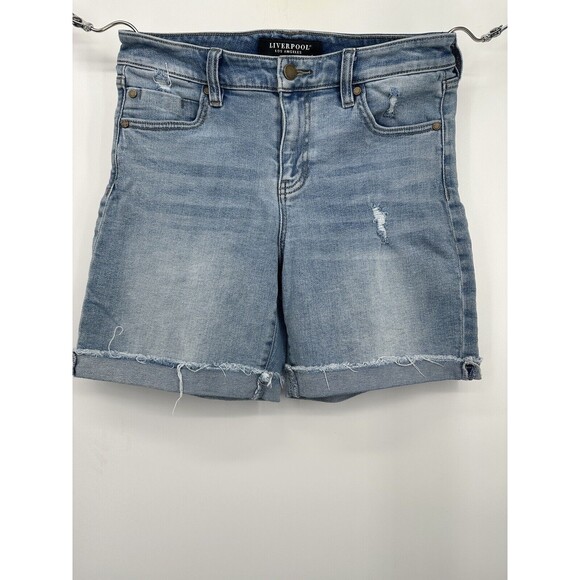 Liverpool Women’s‎ Jean Shorts Size 6 Regular Light Wash Denim - Picture 1 of 6